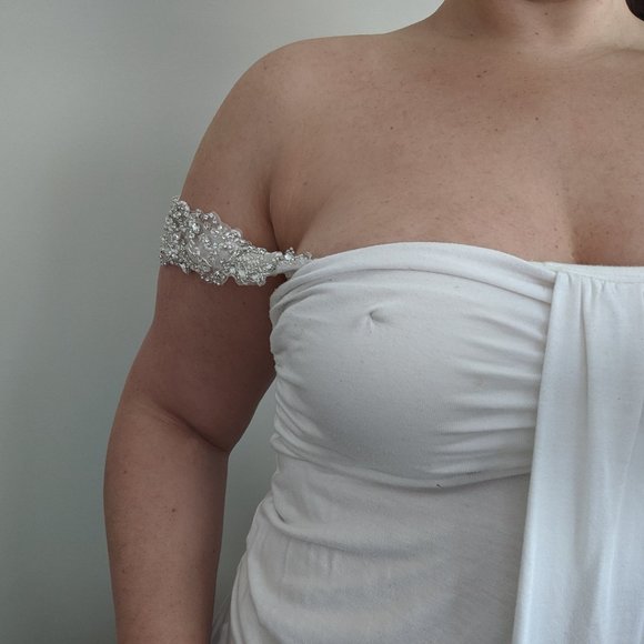 Crystal and beaded sleeves/straps - Picture 4 of 4